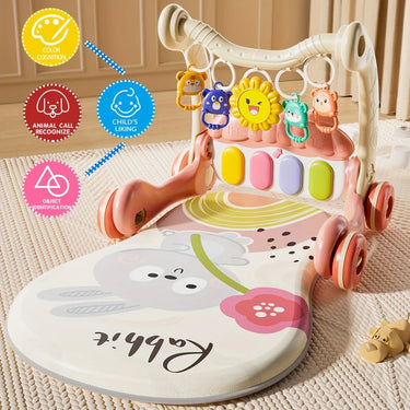 Multi-functional Rabbit Baby Pedal Piano Play Gym - Pink